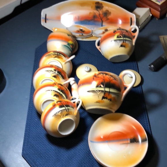 chikaramachi Kitchen Vintage Chikaramachi Japan Hand Painted Tea